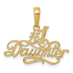 14K Gold #1 Daughter Pendant with Solid Flat Back Design by Sophia Jewelers