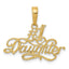 14K Gold #1 Daughter Pendant with Solid Flat Back Design by Sophia Jewelers