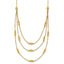 14K Polished and Dia-cut Layered Beaded w/2in ext. Necklace