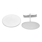 14K White Gold Oval Cuff Links