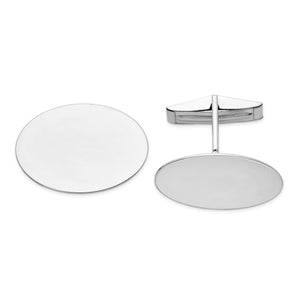 Men's Oval Cuff Links in 14K White Gold - Sophia Jewelers