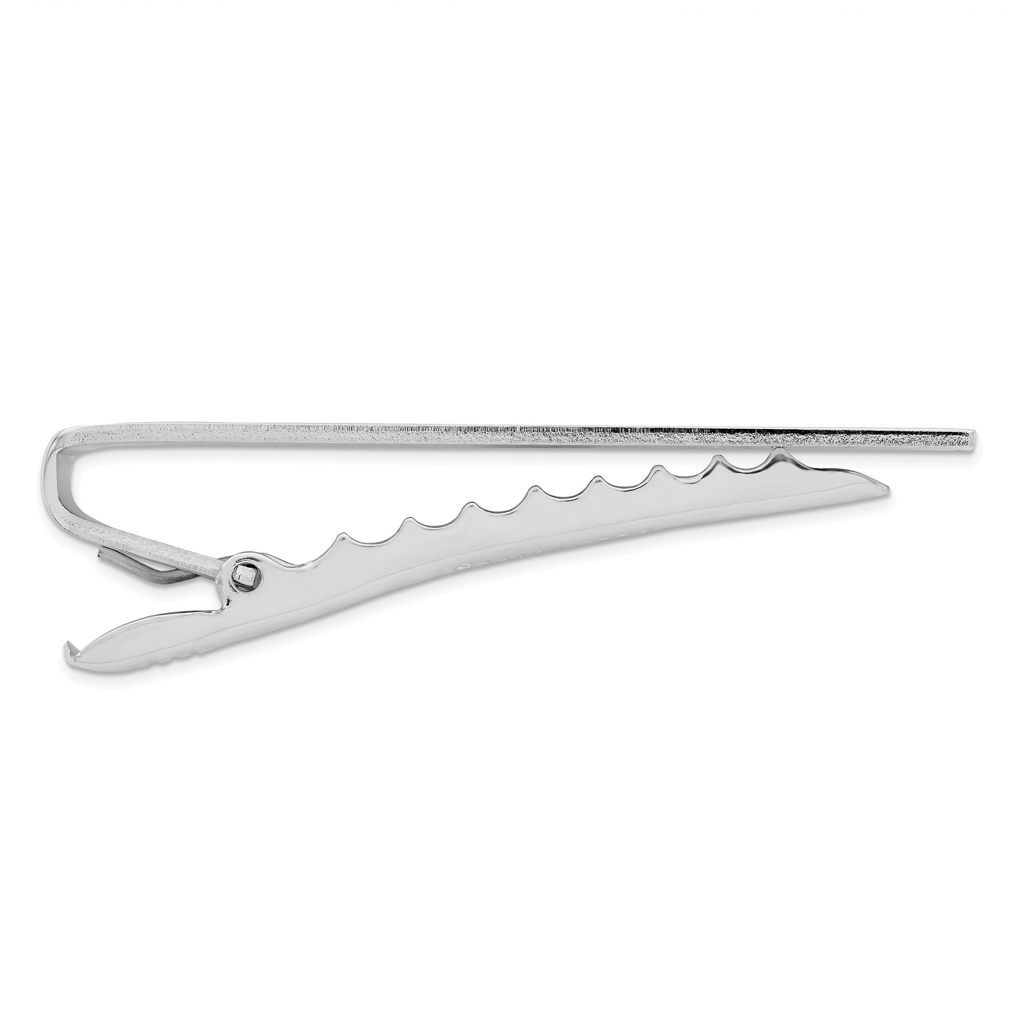 Kelly Waters Rhodium-plated Polished Engravable Tie Bar Secondary image