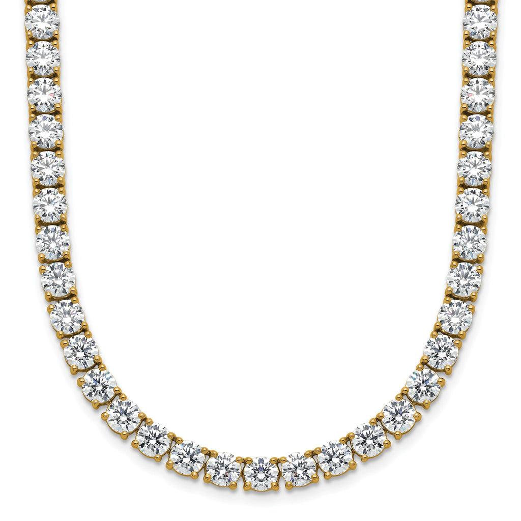14k 42 7/8 carat Lab Grown Diamond VS/SI+ G+ Complete Round 24 inch Straight Tennis Necklace