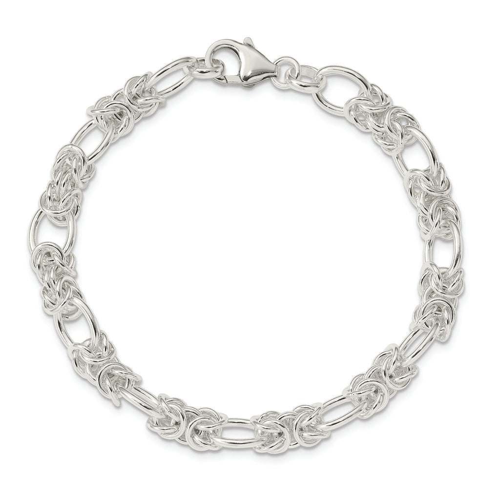 Sterling Silver Polished Fancy Link Bracelet