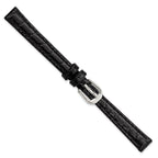 Alligator-Grain Leather Watch Band in Black, 15mm