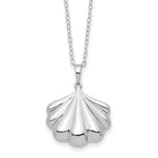 Sentimental Expressions Sterling Silver Rhodium-plated Shell Ash Holder 18 Inch Necklace