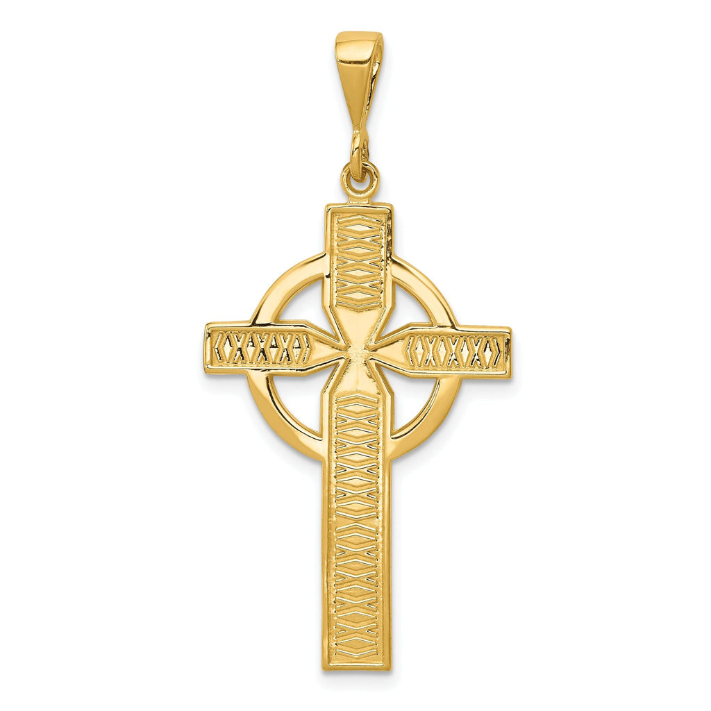 Sophia Jewelers 14K Gold Celtic Cross Pendant with Polished Finish