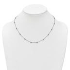 14k White Gold Complete 1/2 carat Bezel-set Diamond and Cable Chain 16-Station 16 inch Necklace