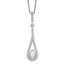 Brilliant Embers Sterling Silver Rhodium-plated 46 Stone 18 inch with 2 inch extender Spring Ring Clasp Micro PavÃƒÆ’Ã†â€™Ãƒâ€šÃ‚Â¢ÃƒÆ’Ã‚Â¢Ãƒâ€šÃ¢â‚¬Å¡Ãƒâ€šÃ‚Â¬ÃƒÆ’Ã¢â‚¬Â¦Ãƒâ€šÃ‚Â¡ CZ Teardrop Necklace with 2 Inch Extender