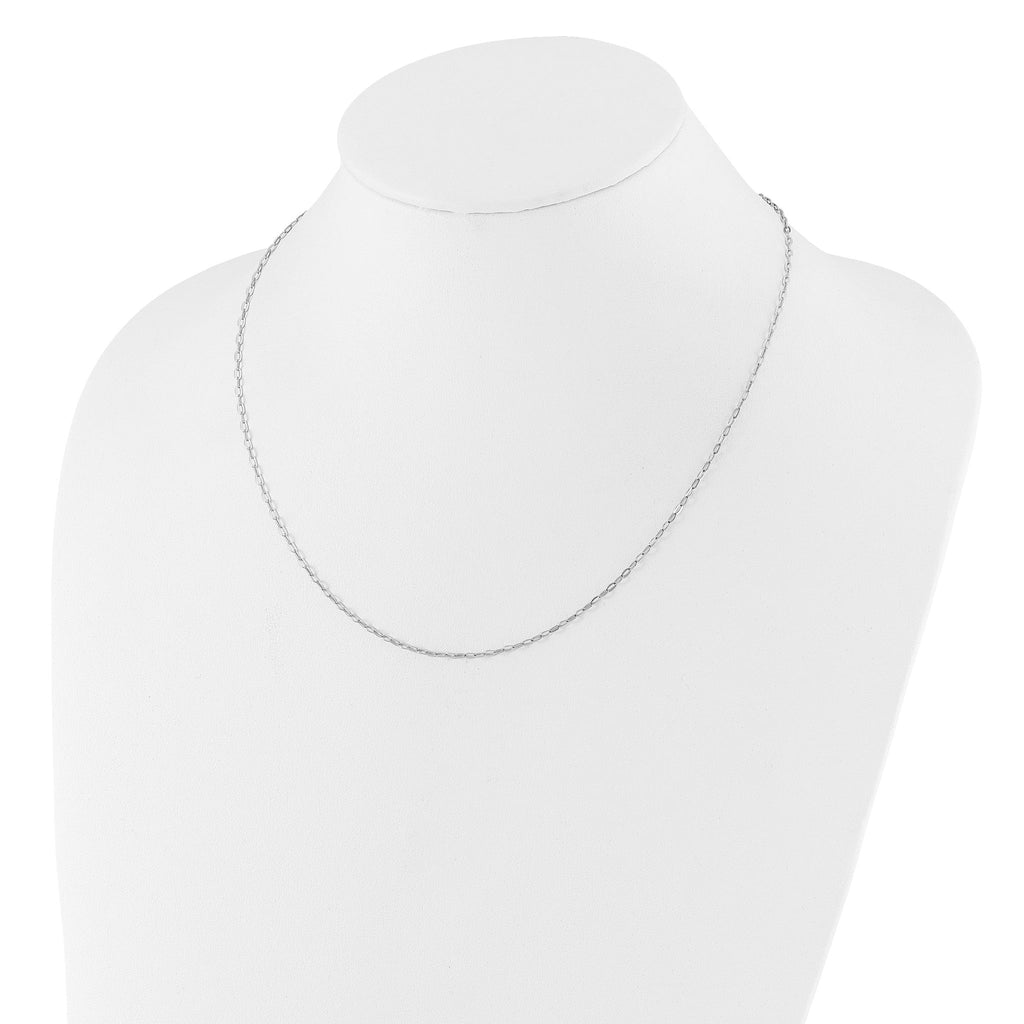 Sterling Silver RH-plated Adjustable 2mm Flat Oval Chain