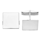 14K White Gold Square Cuff Links