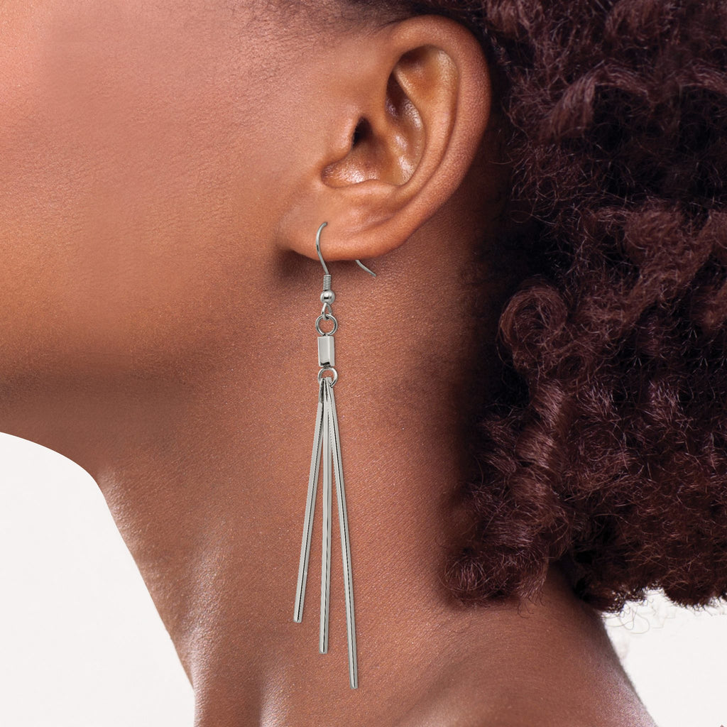 Stainless Steel Polished Drop Dangle Earrings for Women