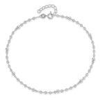 Sterling Silver Beads 9 inch Plus 1 inch Extender - Total 10 inch Anklet