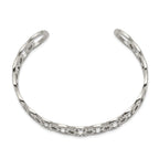Stainless Steel Polished with Crystals 14.5mm Circles Cuff Bangle Bracelet for Women