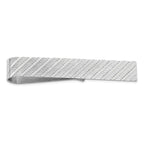Sterling Silver Rhodium-Plated Tie Bar with Polished Solid Finish