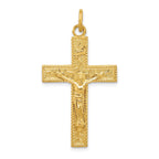Sterling Silver 24K Gold-Plated INRI Crucifix Pendant Elegant Polished Finish