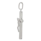 Sterling Silver 925 Polished Hollow 3D Crucifix Pendant