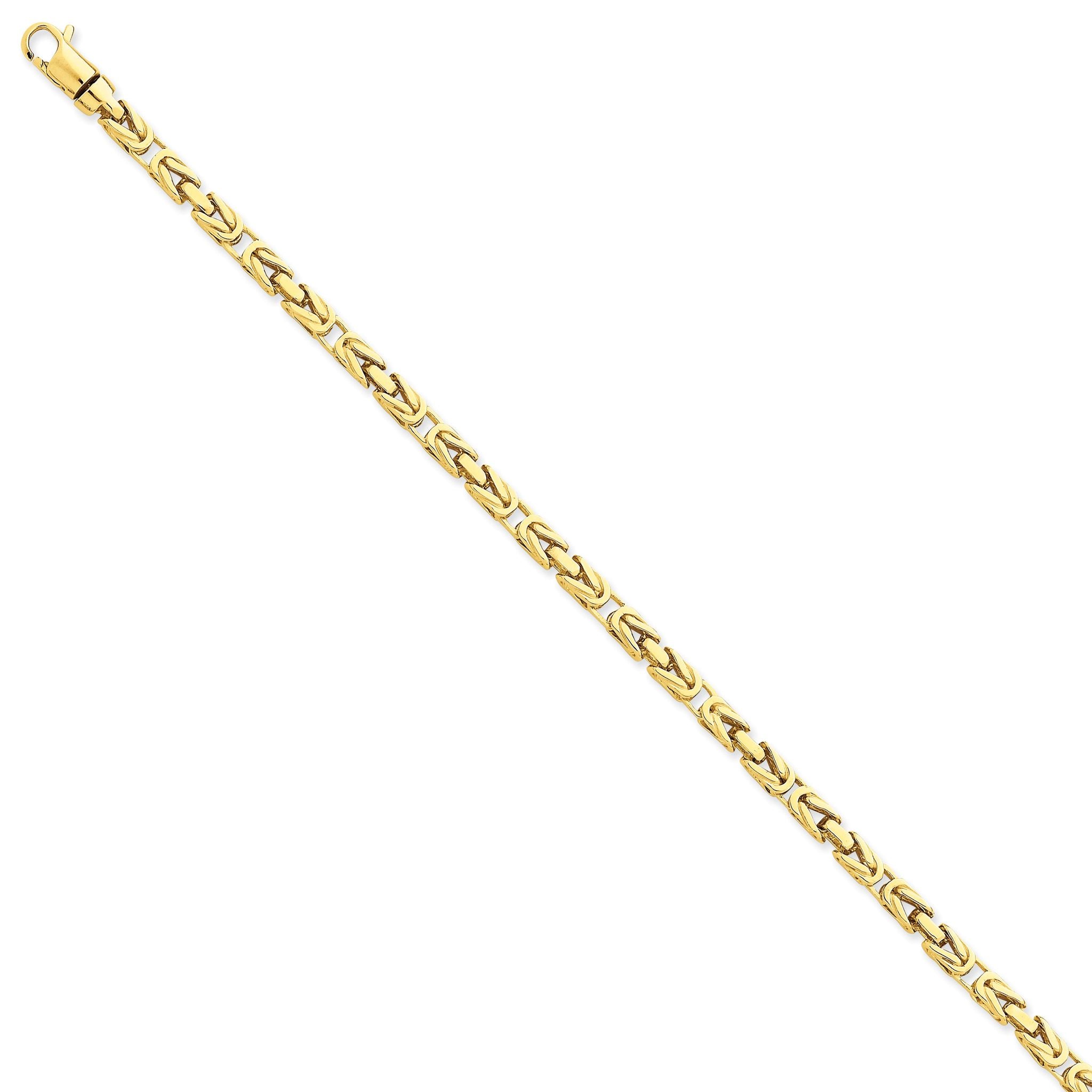 14K Gold Byzantine Bracelet with Hand-Polished Solid Links