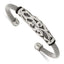 Stainless Steel Polished Mesh with Black Rubber Bangle Bracelet for Women