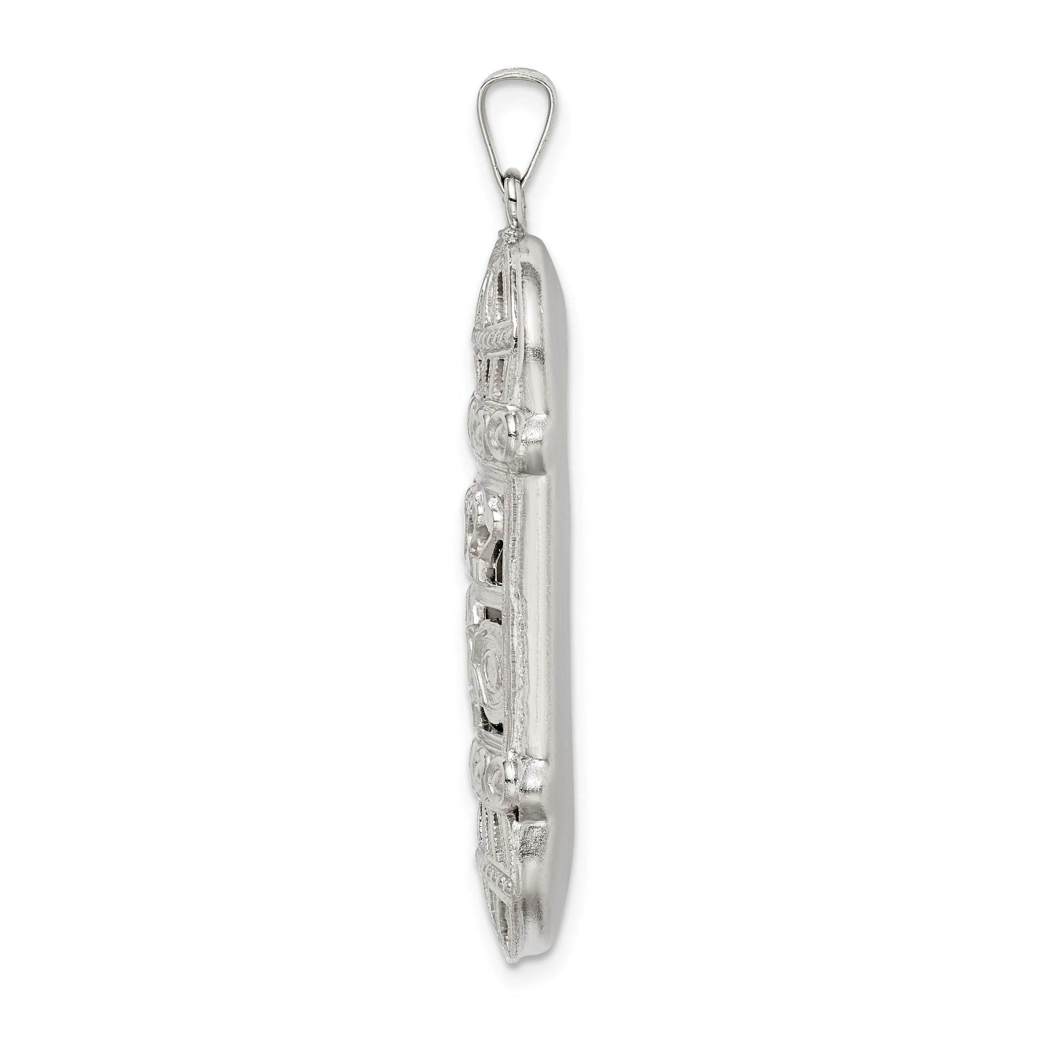 Sterling Silver 925 Mezuzah Pendant with Polished Palladium Finish Secondary image