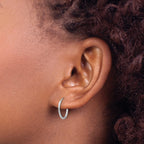14k White Gold 1.20mm Endless Tube Hoop Earrings
