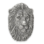 Sterling Silver Antiqued Lion Head Pendant for Men
