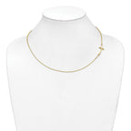 10k Large Sideways Curved Cross Necklace