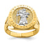 14K w/Rhodium Saint Christopher Ring