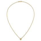 14K Polished and Hammered 1/20 carat Diamond Disk 18 inch Necklace