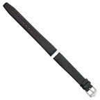 Smooth Flat Leather Watch Band in Black with Silver-Tone Buckle, 20mm