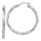 Sophia Jewelers 925 Sterling Silver Twisted Hoop Earrings with Rhodium Polish