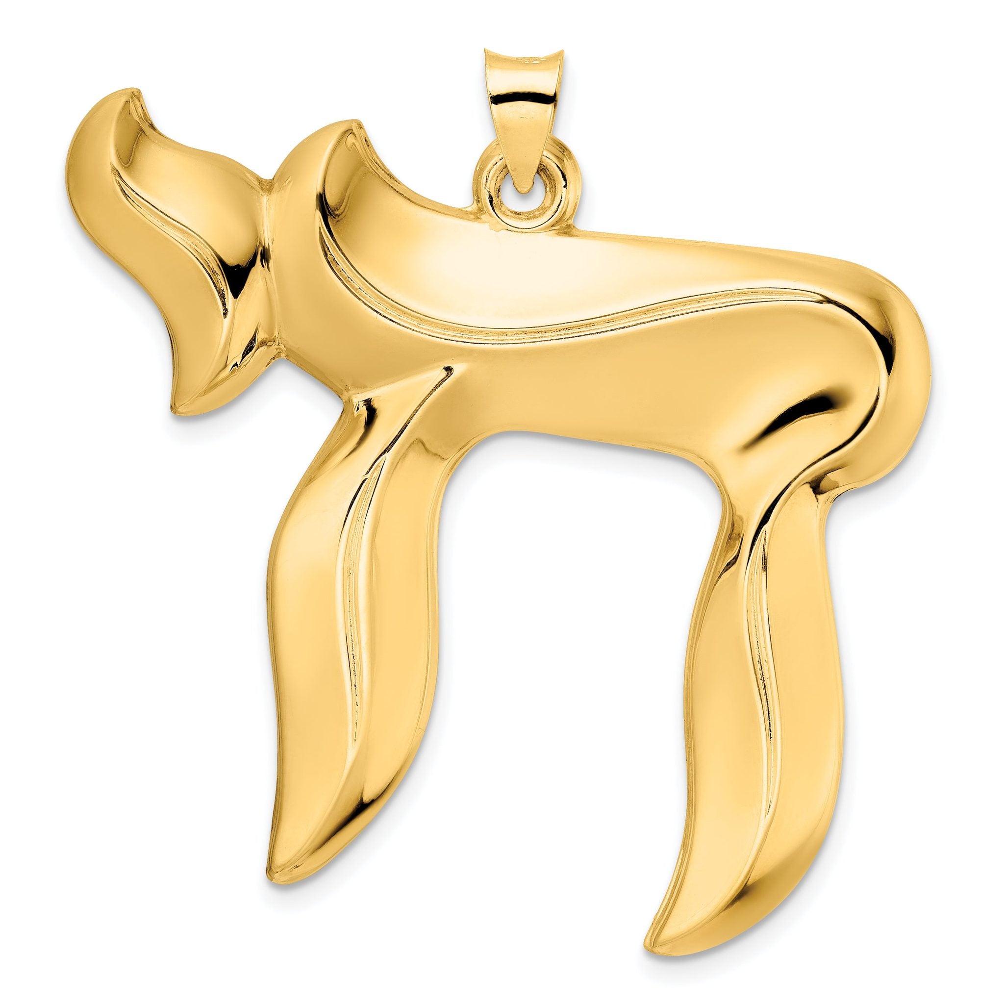 14k Polished Solid Chai Symbol Pendant Main image