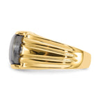 10k Gray Cats Eye & .01ct Diamond Mens Ring