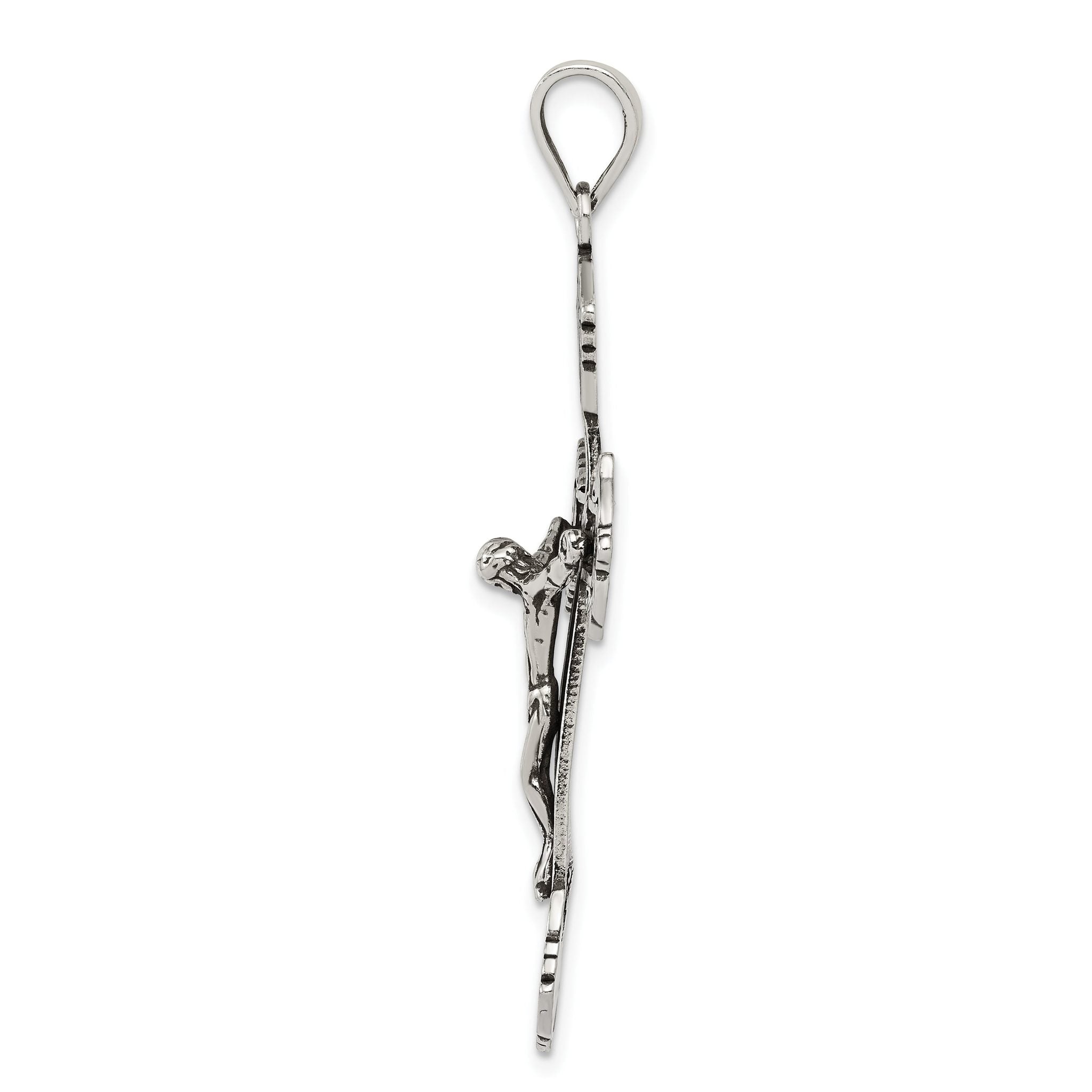 Sophia Jewelers Sterling Silver 925 Crucifix Pendant with Polished Antique Finish Secondary image