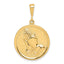 10K Gold Praying Hands Reversible Pendant with Serenity Prayer Polished Finish