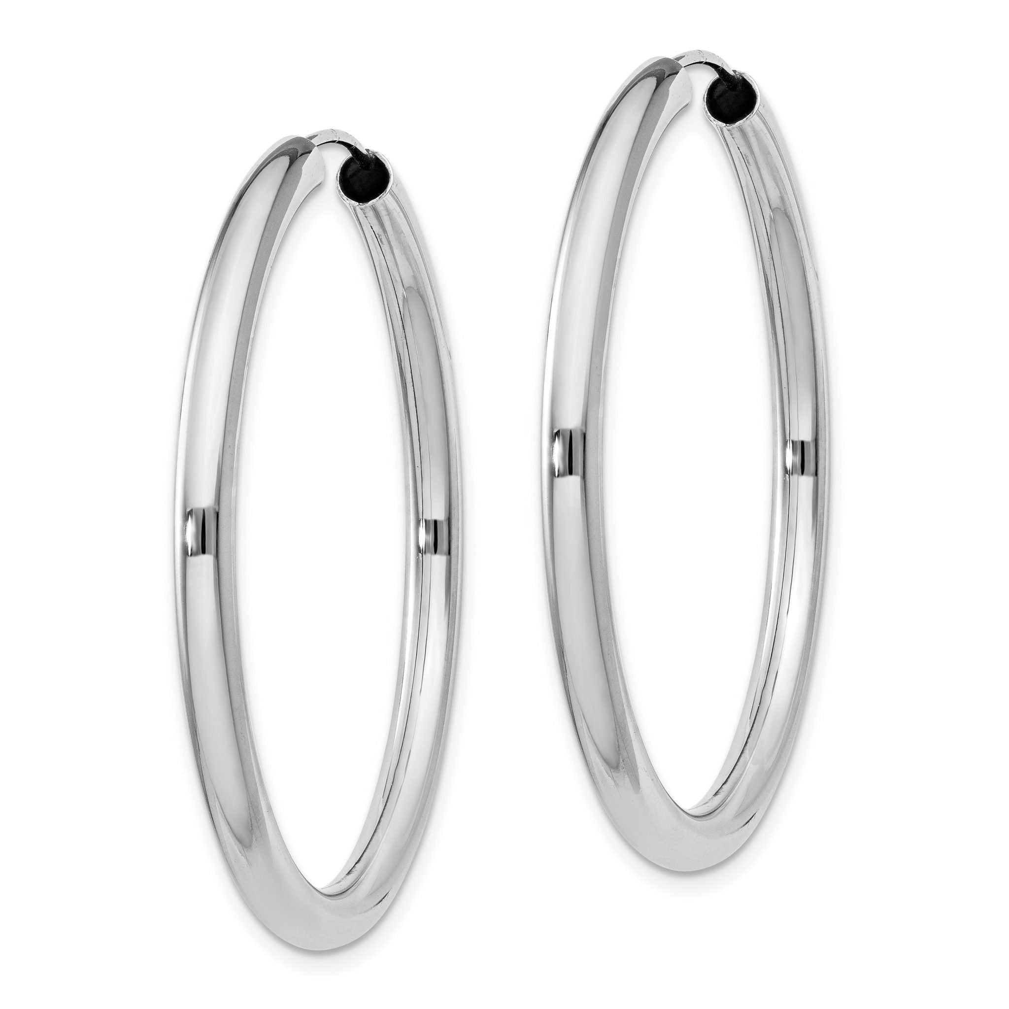 Sophia Jewelers Rhodium-Plated Sterling Silver Endless Hoop Earrings 43mm Polished Finish Secondary image