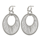 Stainless Steel Polished Textured Drop Dangle Earrings for Women