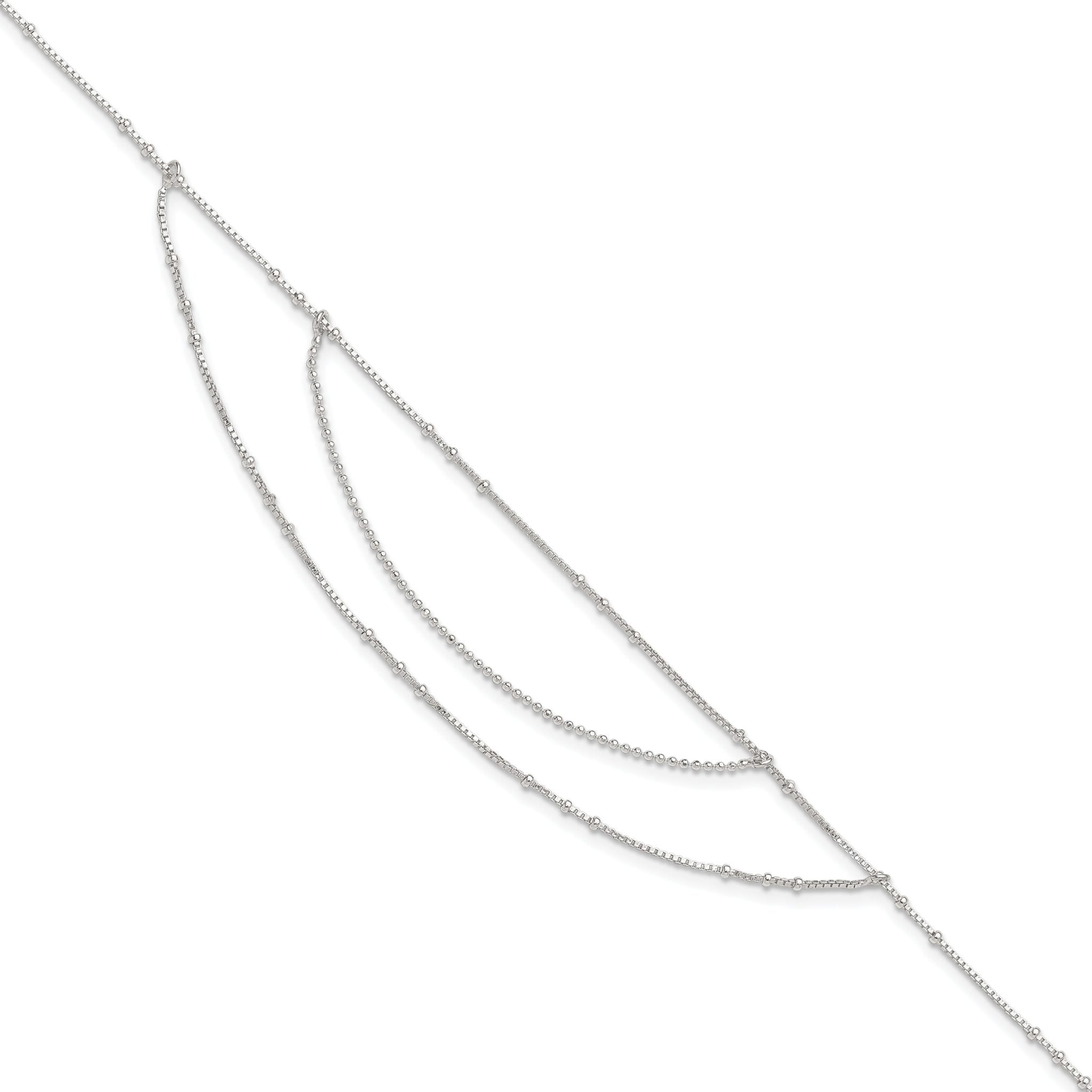 Sterling Silver Multi-Strand 9 inch Plus 1 inch Extender - Total 10 inch Anklet Main image