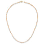 14k 3-4mm Pink Near Round Freshwater Cultured Pearl Necklace