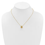 14K Polished Floral Bead with 1 Inch Ext. Necklace