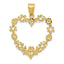 14K Gold Polished Floral Heart Pendant for Elegant Jewelry