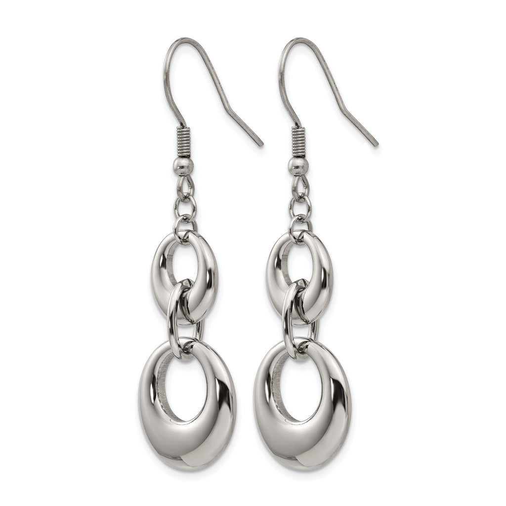Stainless Steel Polished Drop Dangle Earrings for Women