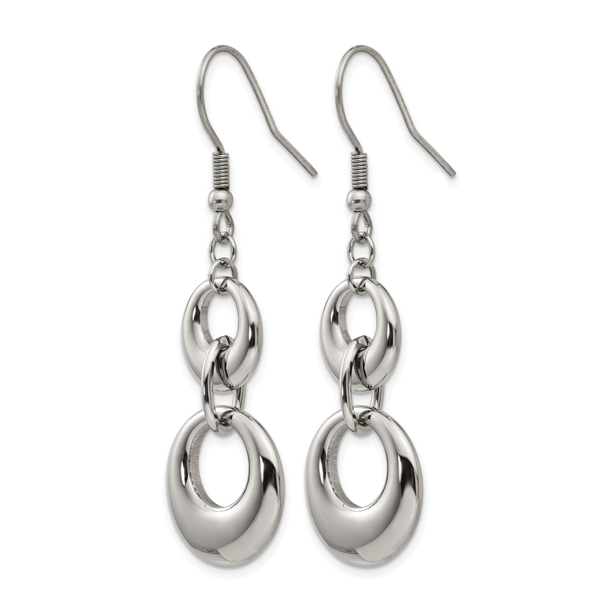 Stainless Steel Polished Drop Dangle Earrings for Women