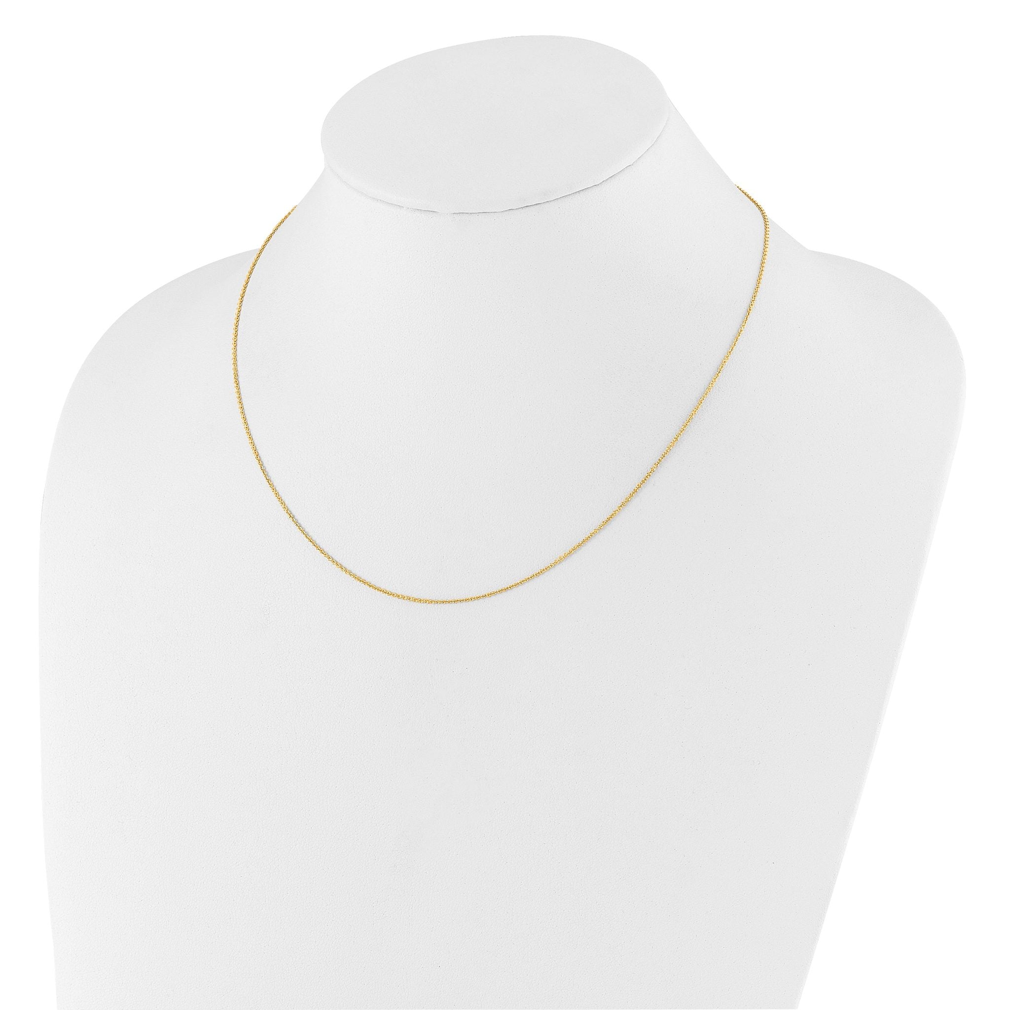 1.1mm 10K Yellow Gold Round Cable Chain
