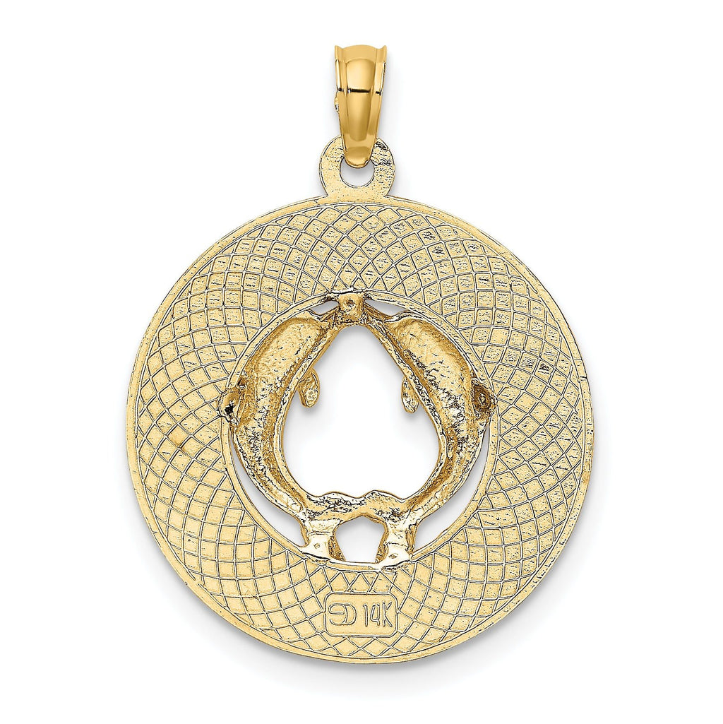 14K MARCO ISLAND Circle w/ Dolphins Charm