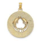 14K MARCO ISLAND Circle w/ Dolphins Charm