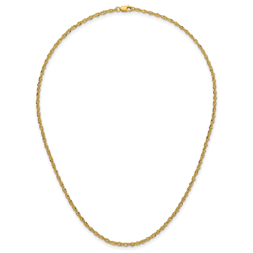 14K Gold Filled Singapore Chain Necklace in 2.1mm Width