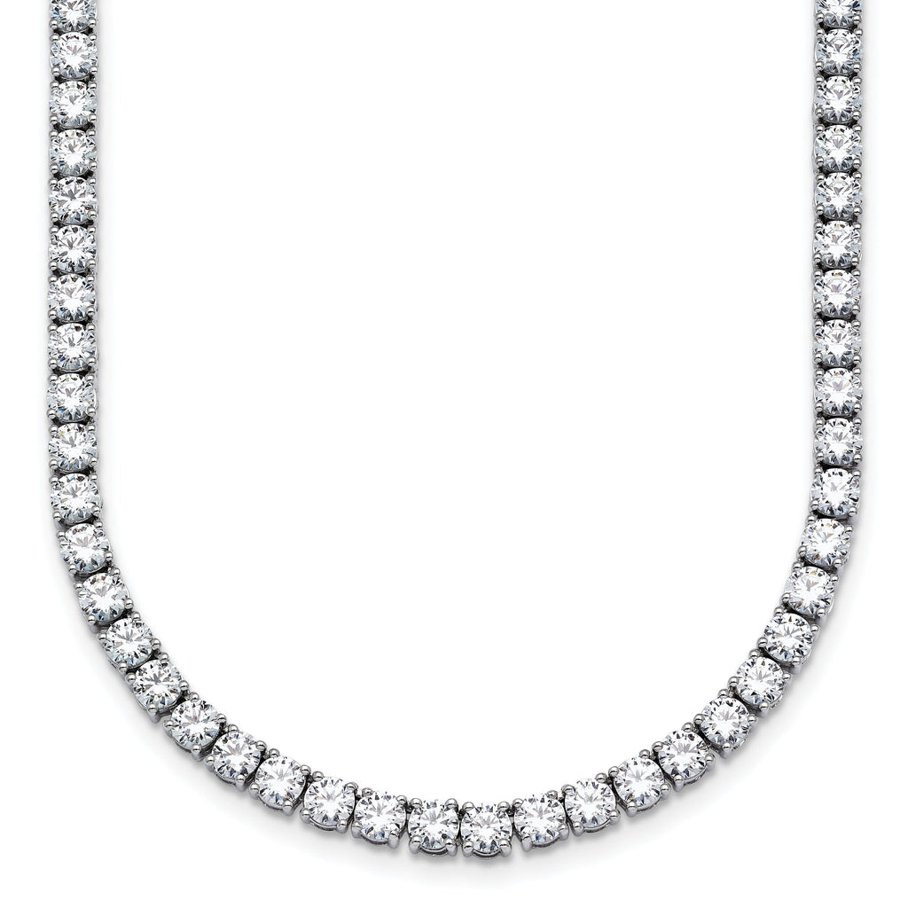 14k White Gold 18 carat Lab Grown Diamond VS/SI+ G+ Complete Round 18 inch Straight Tennis Necklace