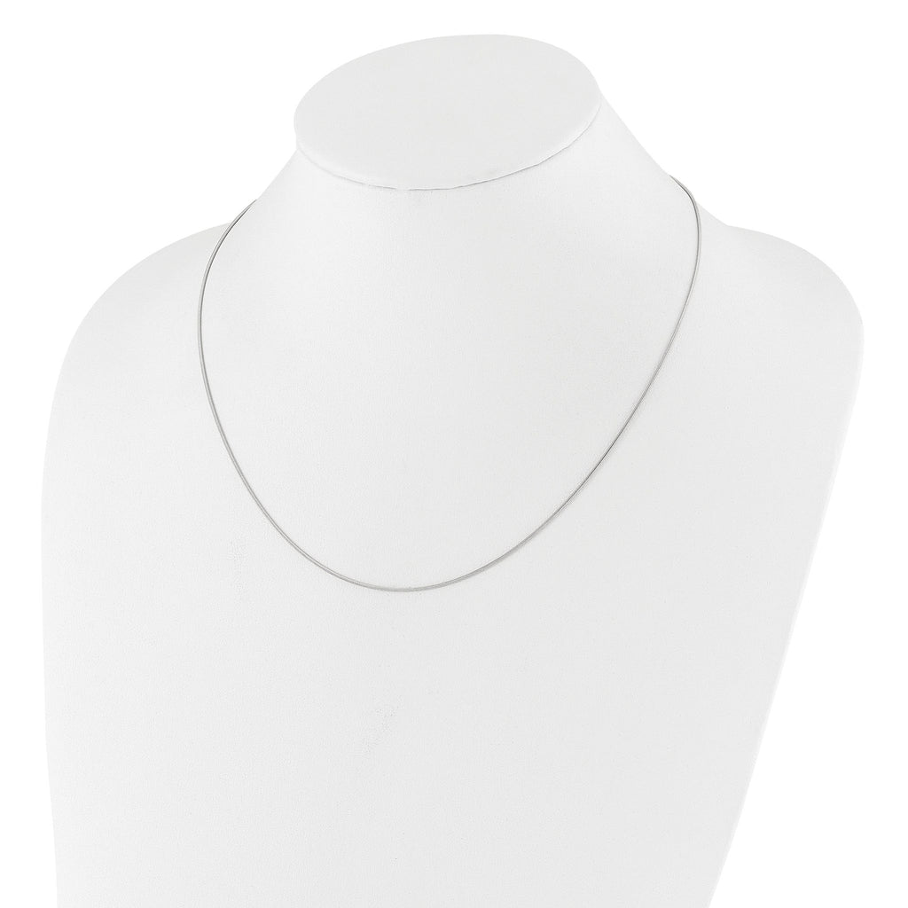 Sterling Silver RH-plated Adjustable .95mm Snake Chain