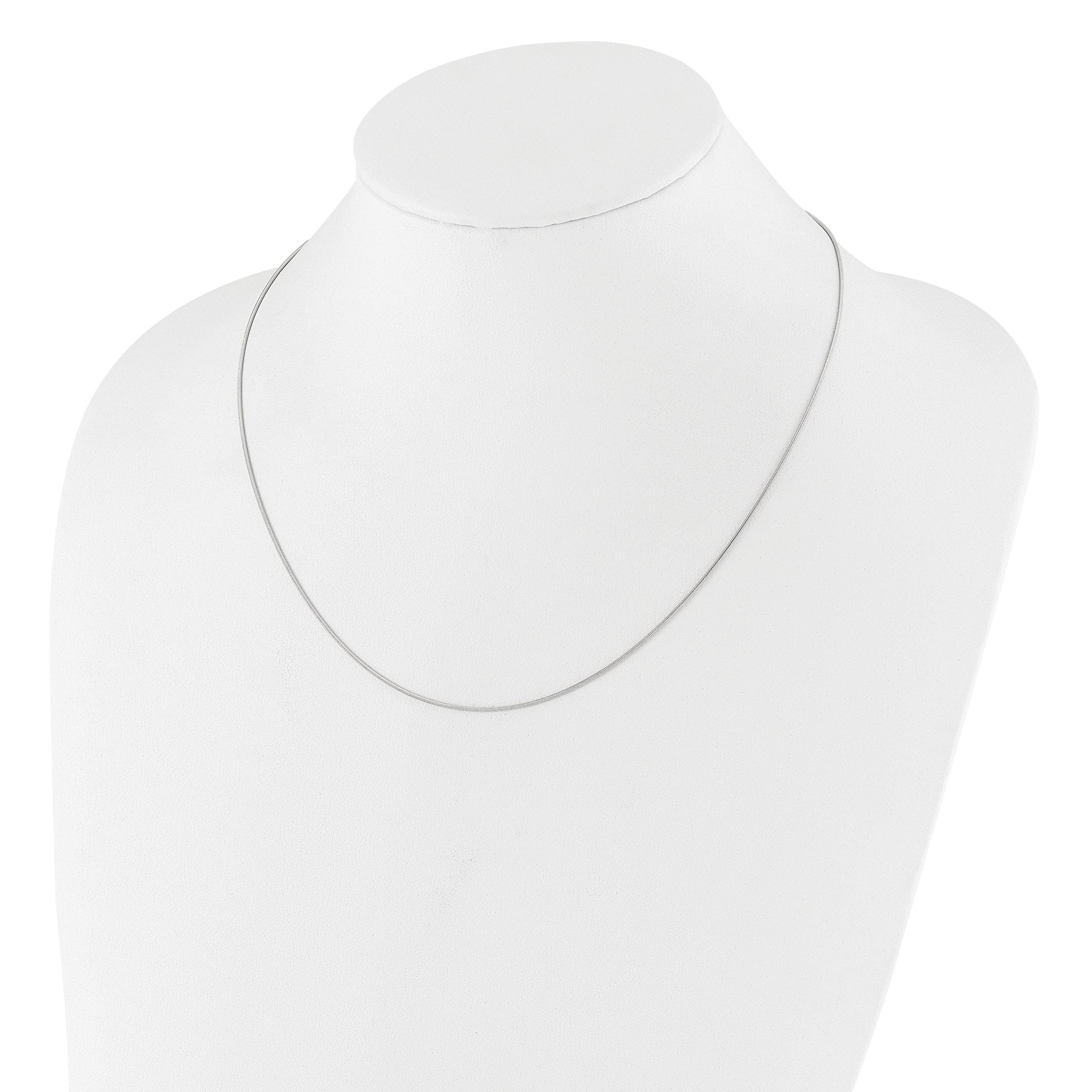 Sterling Silver RH-plated Adjustable .95mm Snake Chain